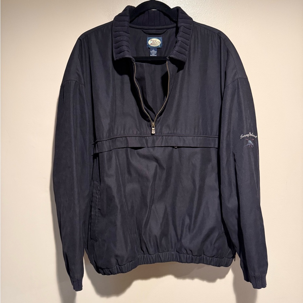 Tommy Bahama Mens quarter zip pullover Windbreaker Jacket size large vintage